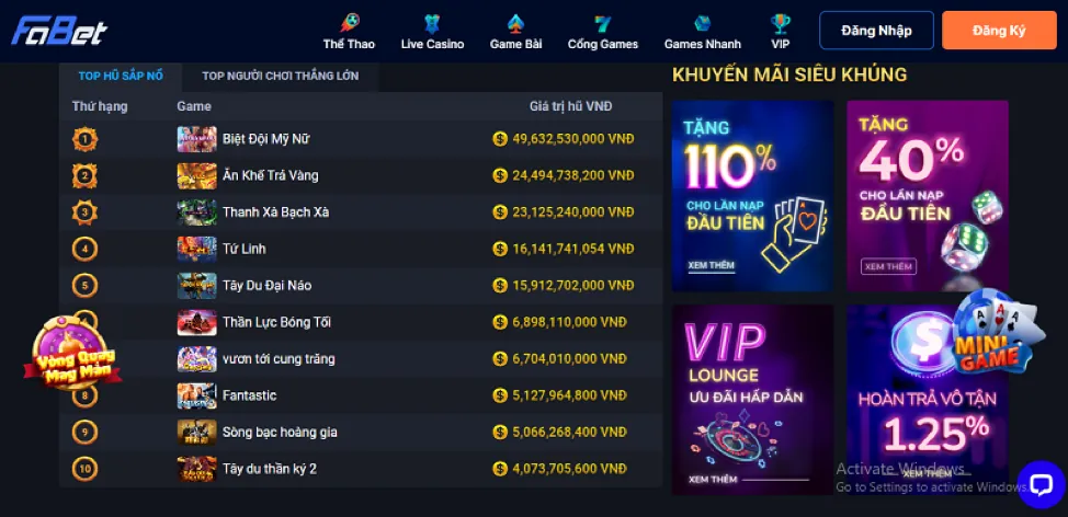 Các chương trình khuyến mãi bắn cá F8BET2